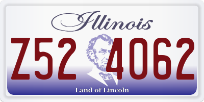 IL license plate Z524062
