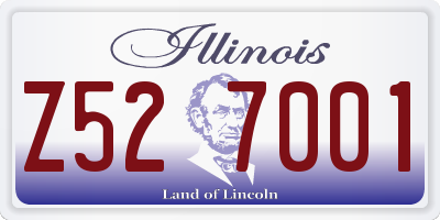 IL license plate Z527001
