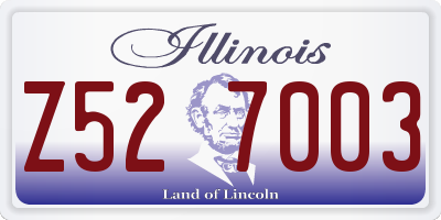IL license plate Z527003