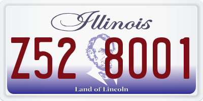 IL license plate Z528001