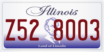 IL license plate Z528003