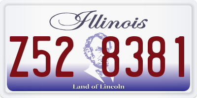 IL license plate Z528381
