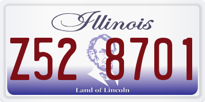 IL license plate Z528701
