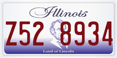 IL license plate Z528934