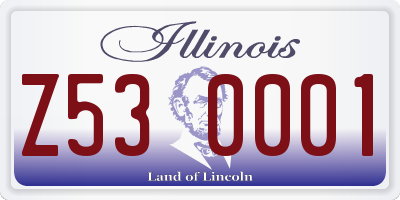 IL license plate Z530001