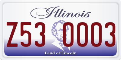 IL license plate Z530003