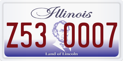 IL license plate Z530007