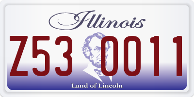 IL license plate Z530011
