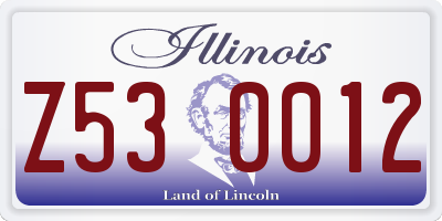 IL license plate Z530012
