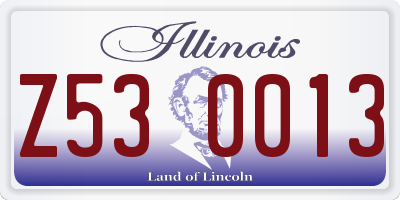 IL license plate Z530013