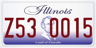 IL license plate Z530015