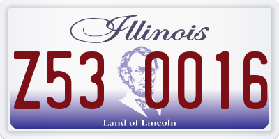 IL license plate Z530016