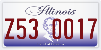 IL license plate Z530017