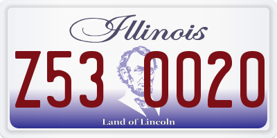 IL license plate Z530020