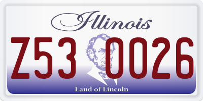 IL license plate Z530026
