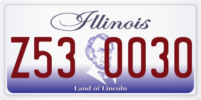 IL license plate Z530030