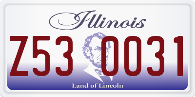 IL license plate Z530031