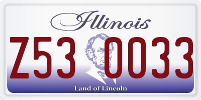 IL license plate Z530033