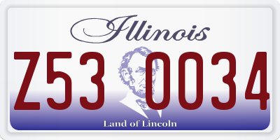 IL license plate Z530034