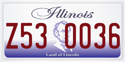 IL license plate Z530036