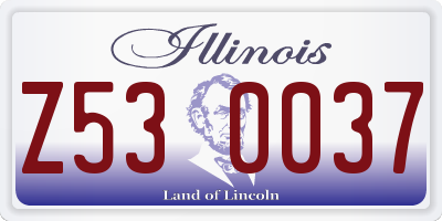 IL license plate Z530037