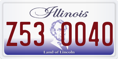 IL license plate Z530040