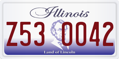 IL license plate Z530042