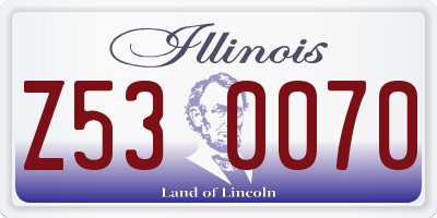 IL license plate Z530070