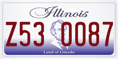IL license plate Z530087