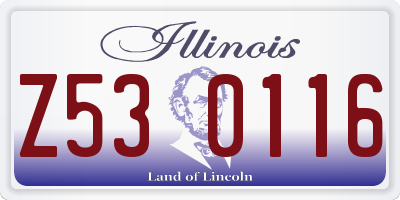 IL license plate Z530116
