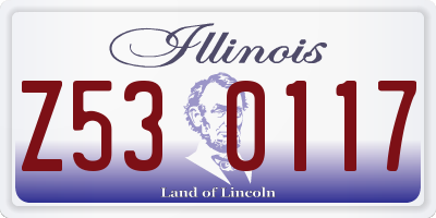 IL license plate Z530117