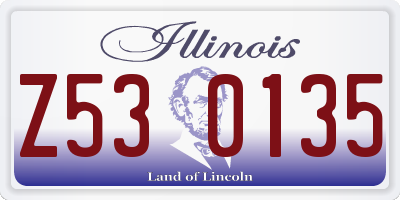 IL license plate Z530135