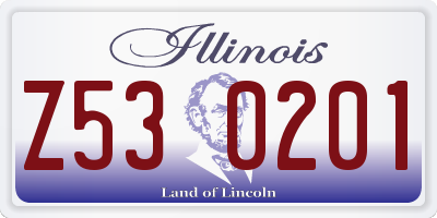 IL license plate Z530201