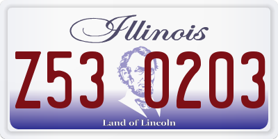 IL license plate Z530203