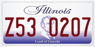 IL license plate Z530207