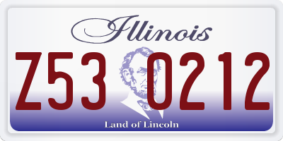 IL license plate Z530212