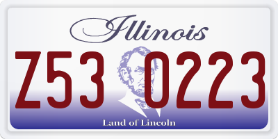 IL license plate Z530223