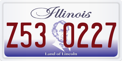 IL license plate Z530227