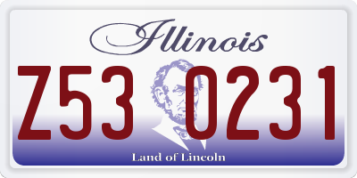 IL license plate Z530231