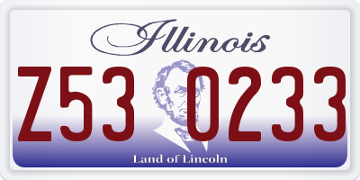 IL license plate Z530233