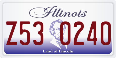 IL license plate Z530240