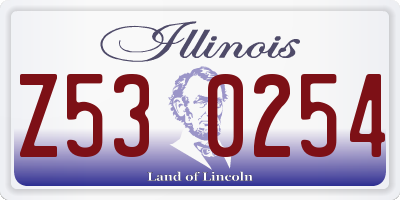 IL license plate Z530254