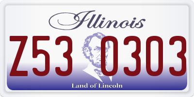 IL license plate Z530303