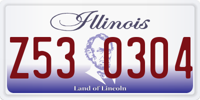 IL license plate Z530304