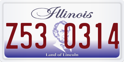 IL license plate Z530314