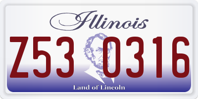 IL license plate Z530316