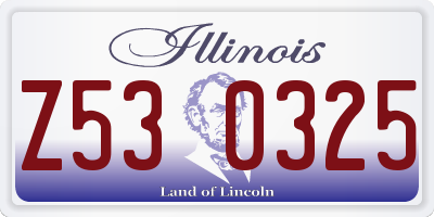 IL license plate Z530325
