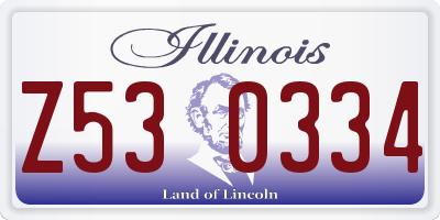 IL license plate Z530334