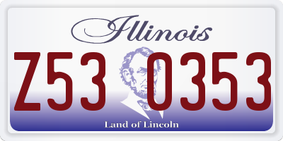IL license plate Z530353