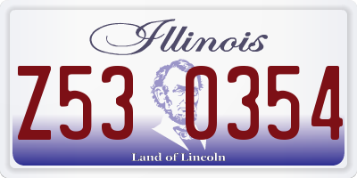 IL license plate Z530354